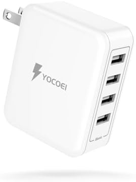 YOCOEI 40W USB急速充電器 (4ポート/折り畳み式/超コンパクト/PSE認証済み) iPhone/iPadシリーズ対応/GALAXY/Xperia/Android その他各機器対応 (ホワイト)