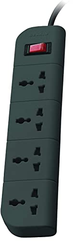 Belkin 4-Socket Surge Protector Universal Socket with 5Ft (1.5-Meter) Heavy Duty Cable Overload Protection, Ex