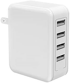 USB 充電器 [4ポート/40W/折り畳み式プラグ/急速充電] AC アダプター iPhone/iPad/Android その他のUSB機器対応 PC026 ホワイト