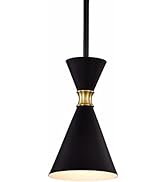 c cattleya Kitchen Island Light Black Hanging Pendant Light with Brass Accent Modern Ceiling Ligh...