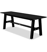 VINGLI 47” Outdoor Bench HDPE Patio Garden Bench w/Metal Legs, Poly Lumber Outdoor Backless Bench...