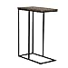 Household Essentials Ashwood Industrial Narrow End Table | Metal C Shaped Frame and Rectangle Faux Wood Top, C Table