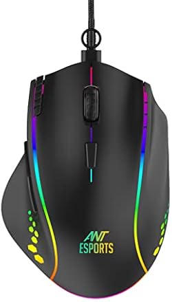 Ant Esports GM600 RGB Wired Programable Gaming Mouse | 6 DPI Sensitivity Level adjustments up to 7200 DPI | Eq