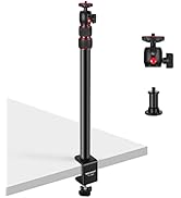 NEEWER Extendable Camera Desk Mount with 1/4" Ball Head, 17”-40” Adjustable Table Light Stand wit...