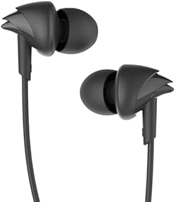 boAt BassHeads 100 in-Ear Wired Headphones with Mic (Black)