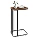 KJGKK C Shaped End Table, 27 Inches High Small Side Table for Sofa and Bed, Couch Table That Slides Under, Tall Tv Tray Table for Living Room, Bedroom, Metal Frame, Rustic Brown & Black