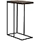 Household Essentials Walnut Industrial Narrow End Table | Metal C Shaped Frame and Rectangle Faux Wood Top, C Table