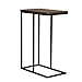 Household Essentials Walnut Industrial Narrow End Table | Metal C Shaped Frame and Rectangle Faux Wood Top, C Table