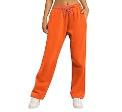 Women's Fleece Lined Sweatpants Baggy Wide Straight Leg Pants