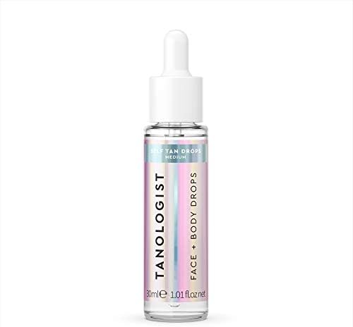 Tanologist Face and Body Self Tan Drops, Medium - Bronzing Drops - Illuminating Self Tanning Drops, Natural Ingredients & Vegan - 1.01 Fl Oz