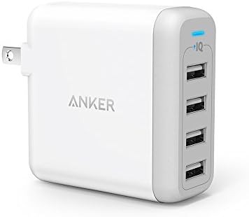 Anker PowerPort 4 (40W 4ポート USB急速充電器) 【急速充電 / iPhone&Android対応 / 折畳式プラグ搭載】(ホワイト)