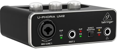 ベリンガー 2入力2出力 USBオーディオインターフェース ブラック 1-Channel UM2 U-PHORIA