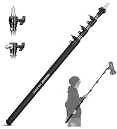 NEEWER 7.9ft/240cm Air Cushion Boom Pole, 4 Section Telescopic Foldable Portable Boom with 1/4" 3...