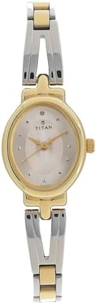 Titan Quartz Analog Silver Dial Stainless Steel Strap Watch for Women-NM2594BM01