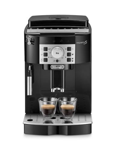 De'Longhi (デロンギ) 全自動コーヒーマシン マグニフィカS ECAM22112B コーヒーメーカー 全2メニュー カフェジャポーネ搭載 アイスコーヒー 豆から挽きたて 簡単お手入れ 手動ミルクフロッサー ブラック デロンギファミリー登録で3年保証