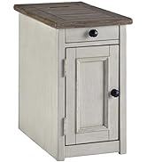 Signature Design by Ashley Bolanburg Farmhouse Chair Side End Table with Outlets and USB Ports, A...