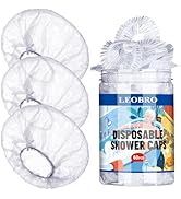 LEOBRO Shower Caps, Large Disposable Shower Caps, 60PCS Large Shower Caps for Women Disposable, C...
