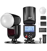 NEEWER Z1-C TTL Round Head Flash Speedlite for Canon with Magnetic Dome Diffuser, 76Ws 2.4G 1/800...