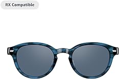 Amazon Echo Frames (3rd Gen) | Smart glasses with Alexa | Round frames in Blue Tortoise with polarized sunglass lenses