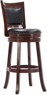 BOWERY HILL 30.75" Contemporary Wood Swivel Bar Stool in Cherry