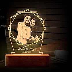 ZOCI VOCI Anniversary Gift for Couple Special Personalized - LED Photo Frame | Customized Birthday Gift For Wi