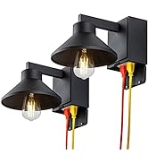 c cattleya Outdoor Lights with Outlet Waterproof Black Porch Lights with GFCI Outlet Aluminum Ext...