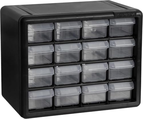 Akro-Mils 10116 16-Drawer Plastic Drawer Storage Cabinet for Garage Organization, Lego Storage, Teacher Toolbox, Makeup Organ