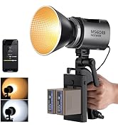 NEEWER MS60B 65W COB LED Video Light with Battery Kit, 2.4G/APP Control, 2X 7800mAh NP-F970 Batte...