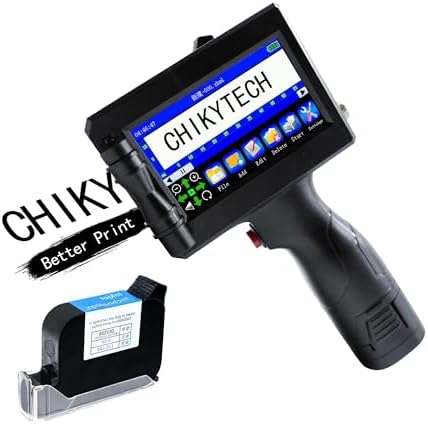 CHIKYTECH Handheld Inkjet Printer,Upgraded Portable Smart Printer with 4.3" Touch Screen,Mobole Inkjet Coder Printer for Code Date Logo Label