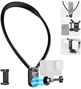 NEEWER Magnetic Neck Mount Holder with Phone Clip Compatible with GoPro Hero 12 11 10 MAX DJI Act...