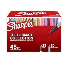 SHARPIE Permanent Markers Ultimate Collection, Fine and Ultra Fine Points, Assorted Colors, 45 Count