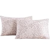 ECOCOTT 2 Pack Floral Pillowcase Standard Size & Fresh Garden Floral Pillow Cases Set, 100% Cotto...