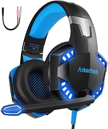 ARKARTECH G2000 ゲーミング ヘッドセット ヘッドホン ヘッドフォン マイク付き ゲーム用 有線 5.1ch fps PC ps4に対応 ブルー G2000BLUE