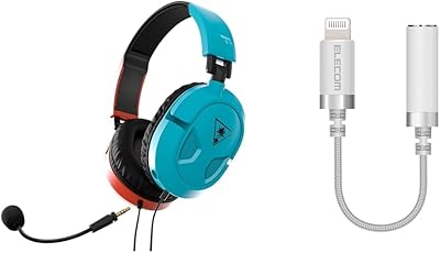 Turtle Beach(タートルビーチ) ゲーミングヘッドセット & エレコム iPhone/iPad対応 Lightning - 3.5 mmアダプタ セット Recon 50 レッドブル―