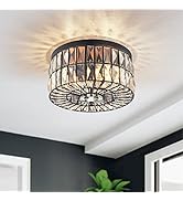 Hyperion house C Cattleya Modern Crystal Chandelier 2- Light Glam Flush Mount Ceiling Light Fixtu...
