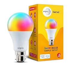 Wipro Garnet Simple Setup 9W Led Smart Bulb | Simple Setup With Amazon Alexa | Dynamic Colours, White Tunable, Dimmable | N…