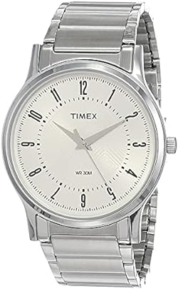 TIMEX Men Stainless Steel Classics Analog Silver Dial Watch-Ti000R41400, Band Color-Silver