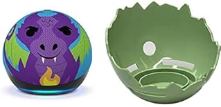 Echo Dot (5th Gen, 2022 release) Kids | Designed for kids, with parental controls | Dragon |& the Dragon Egg Stand