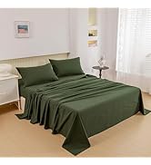 ECOCOTT 4 Piece Sheets Set Queen Size, Extra Soft Breathable & Cooling Bed Sheets, Cotton Deep Po...