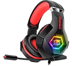 Ozeino Gaming Headset for PC, PS4, PS5, Xbox Headset, Gaming Headphones with Noise Cancelling Flexible Mic Memory Earmuffs …