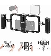 NEEWER Upgraded Phone Rig Vlogging Kit, Video Stabilizer with Dual Handle, Wireless Mic Clip Slot...