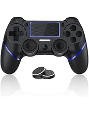 ps4コントローラー純正 FPS ps4コントローラー Bluetooth5.0無線接続 フリーク付き 600mAh大容量電池 ゲームパッド PS4/PS4 Pro/Slim/PC対応 イヤホンジャック付き 快適されたボタン モーションセンサーと振動機能ある TURBO機能設定でき 日本語取扱説明書付き