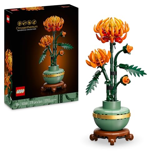 LEGO Botanicals Chrysanthemum Artificial Flower Building Set - Creative Model Kit for Adults to Build - Gifts for Valentine's