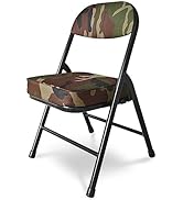 fusehome Mini Folding Chair, Garage Stool, Portable Camping Chair with Padded Seat, for Patio, Ga...