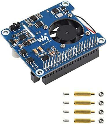 waveshare Power Over Ethernet (PoE) HAT for Raspberry Pi 4B/3B+, 802.3af/at PoE Network Standard, 5V USB-A&12V Header Outputs, PoE HAT Onboard Cooling Fan and MP8676 Buck Chip, Isolated