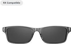 Amazon Echo Frames (3rd Gen) | Smart glasses with Alexa | Modern Rectangle frames in Charcoal Gray with polarized sunglass lenses