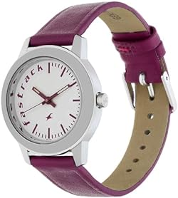 Fastrack Quartz Analog White Dial Leather Strap Watch for Girls-NR68008SL01