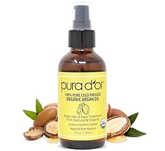 Organic Moroccan Argan Oil (4oz / 118mL) USDA Certified 100% Pure Cold Pressed Virgin Premium Grade Moisturizer Treatment f…