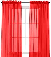 Elegant Comfort 2-Piece SHEER PANEL with 2inch ROD POCKET - Window Curtains 60-inch width X 84-in...