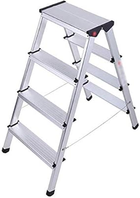 YGCBL Outdoor Household Multifunctional Step Stool,4-Step Ladder Aluminum Alloy Thick Ladder, Outdoor Multi-Function Double-Step Step Ladder, Engineering Ladder, Lightweight